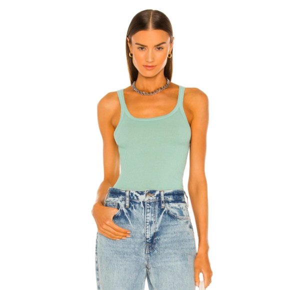 Re/Done Tops - re/done x hanes ribbed tank in spearmint